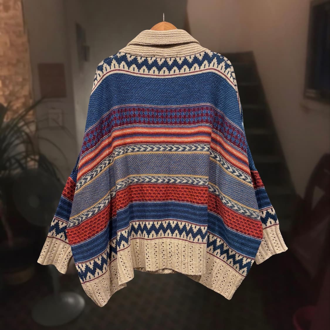 일본 빈티지 에스닉 히피 가오리핏 니트 가디건 상품이미지2