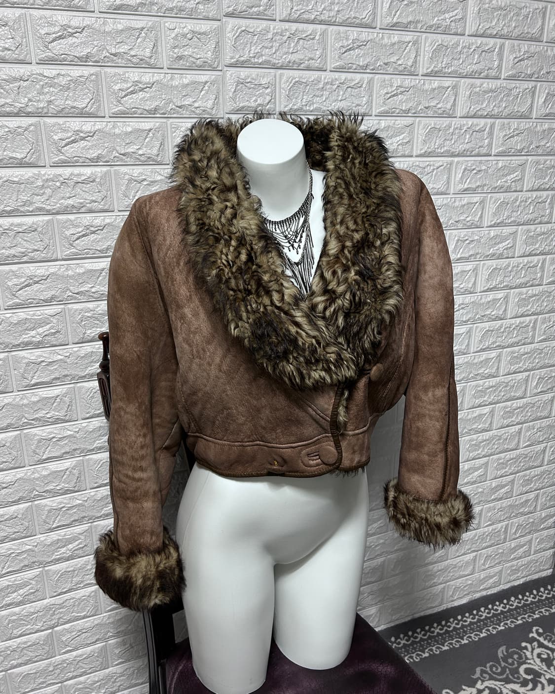 00’s SHEARING Short Real Shearling Jacke 상품이미지1