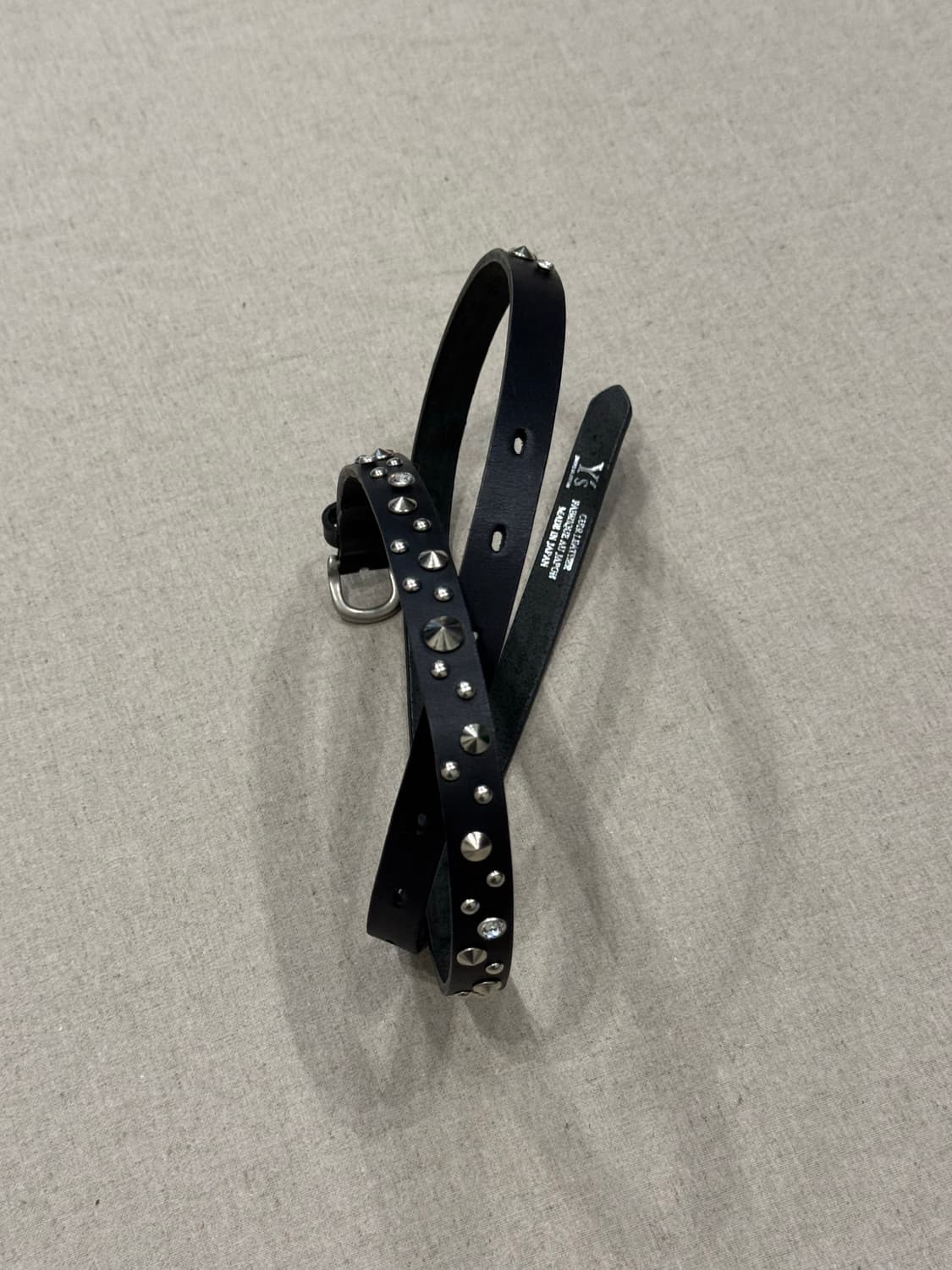 요지야마모토 주얼 스터드 레더 벨트 상품이미지2