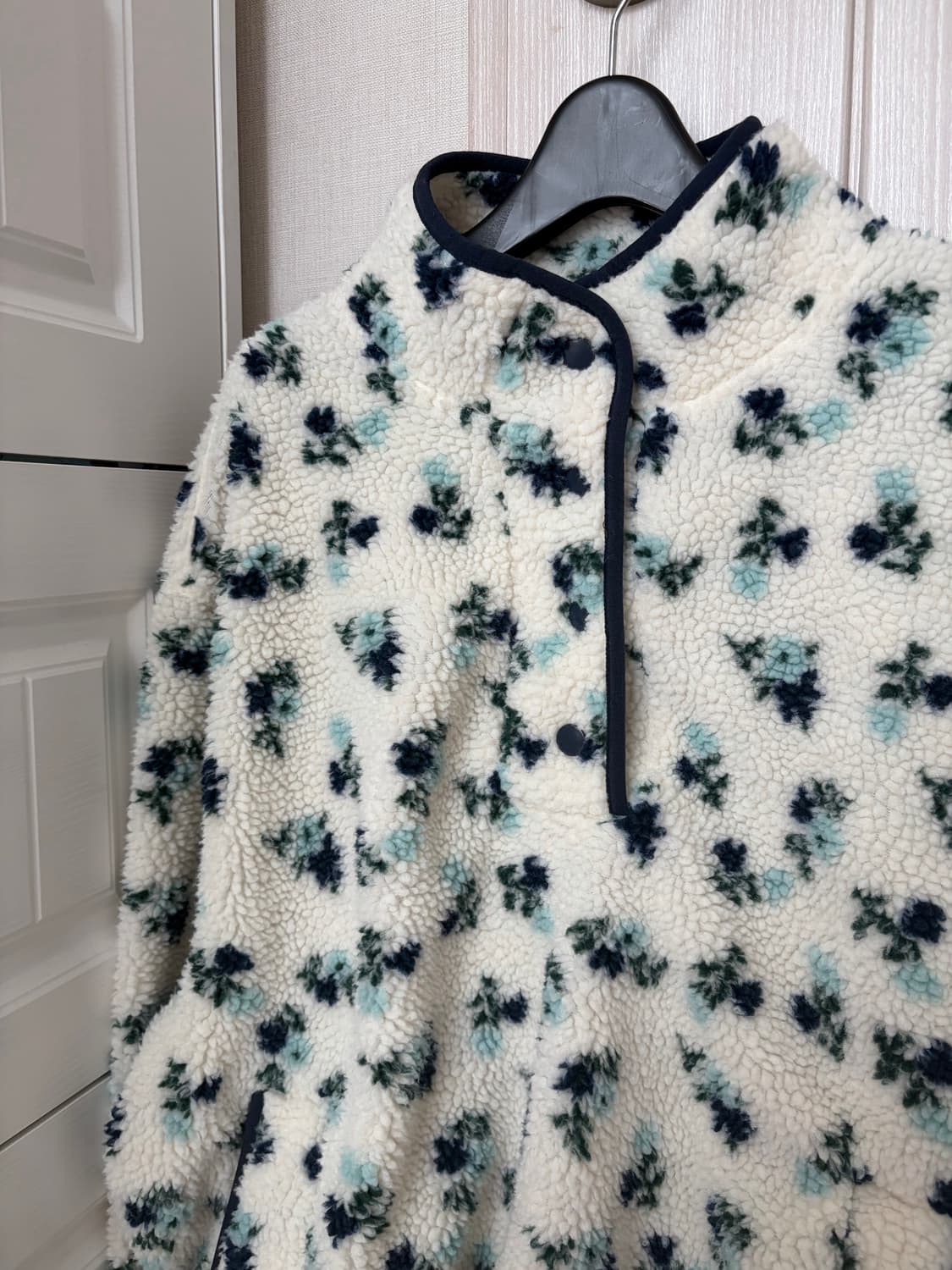 플라워패턴 후리스 아노락 상품이미지1