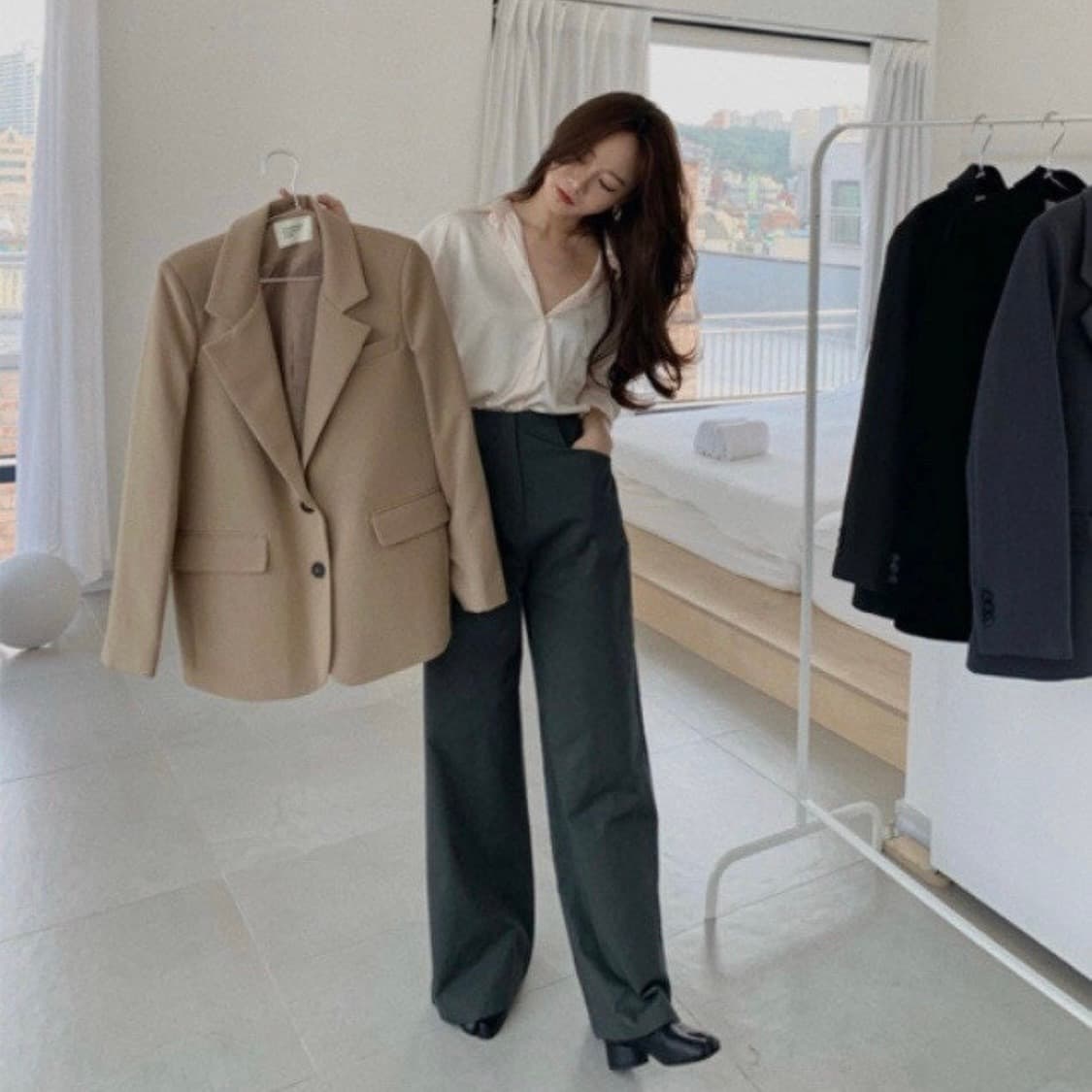 오어데이즈 실키 블라우스 페일피치 상품이미지4