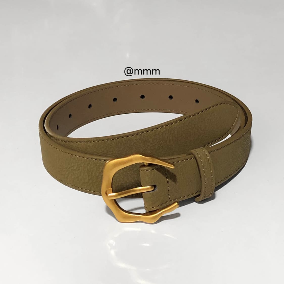 [Unisex] 골든 C버클 가죽 벨트 상품이미지1