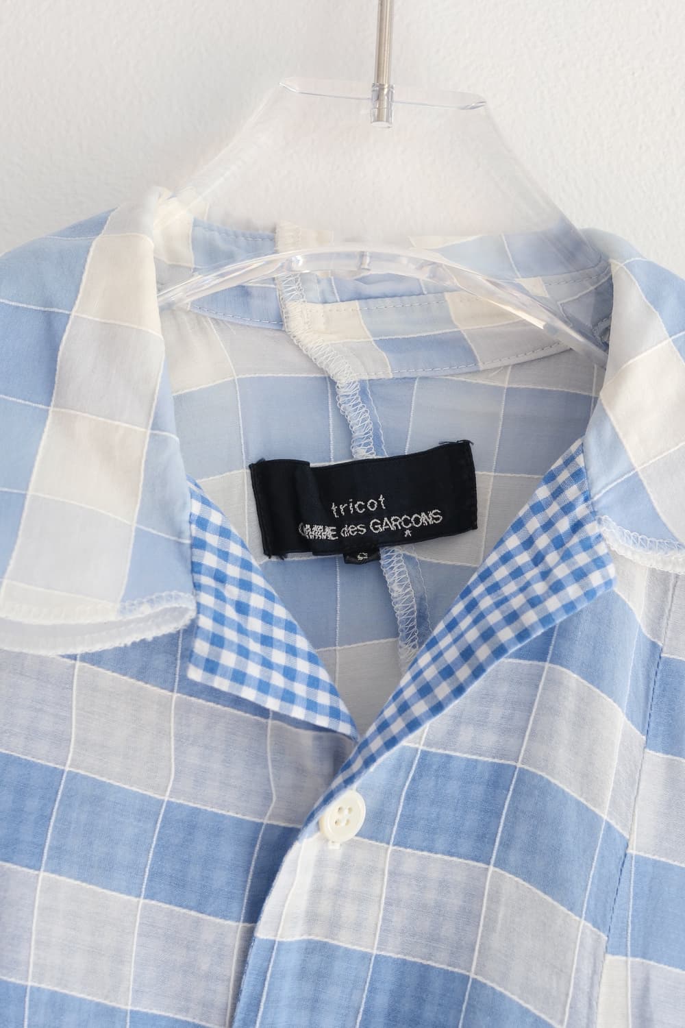Blue check layered collar top 상품이미지6