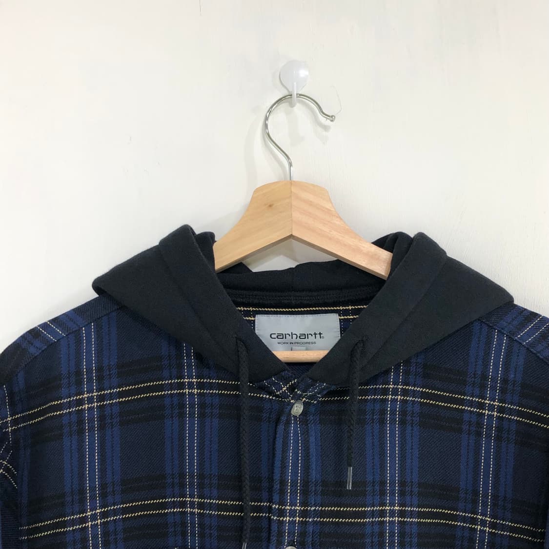 칼하트 블루 체크 셔츠 후드자켓 상품이미지4