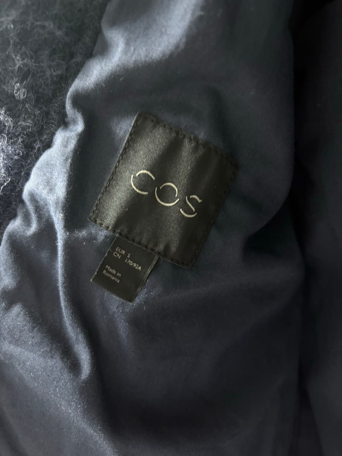 COS 코스 울 부클 자켓 네이비 상품이미지4