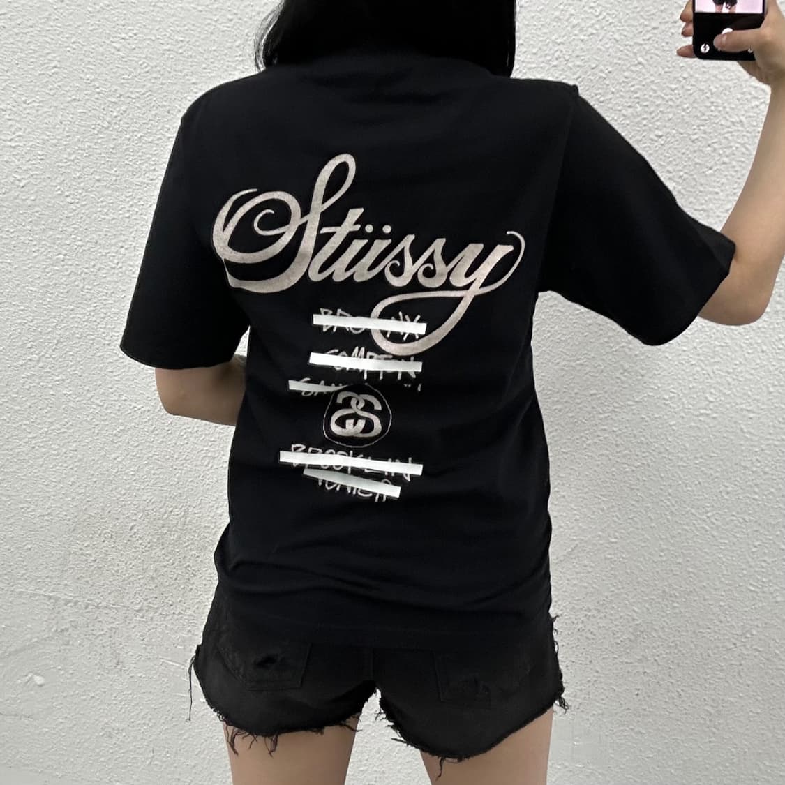 스투시 월드 블랙 반팔 S 상품이미지2