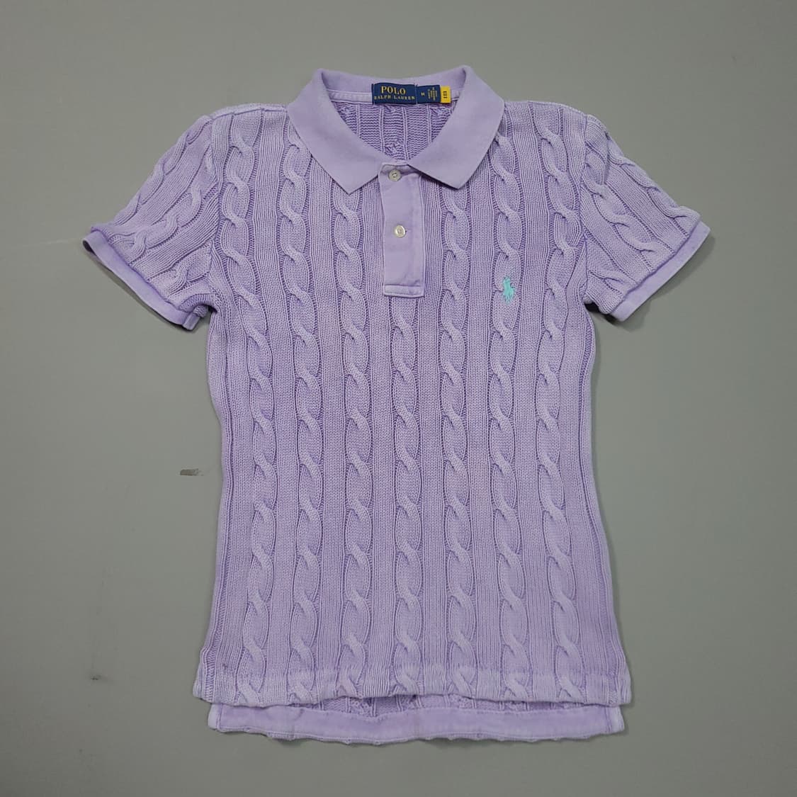 폴로 랄프로렌 신형 QR 여성 반팔 케이블 니트 M 상품이미지1