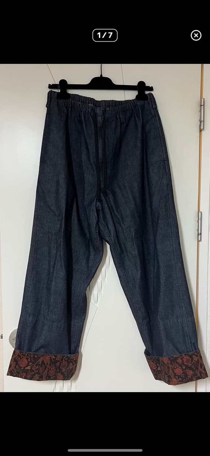 요지야마모토 자카드 데님 팬츠 구매 합니다!! 상품이미지1