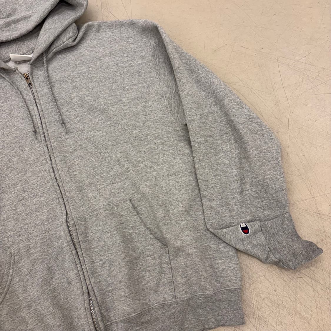 챔피온 그레이 스몰로고 후드 집업 상품이미지2