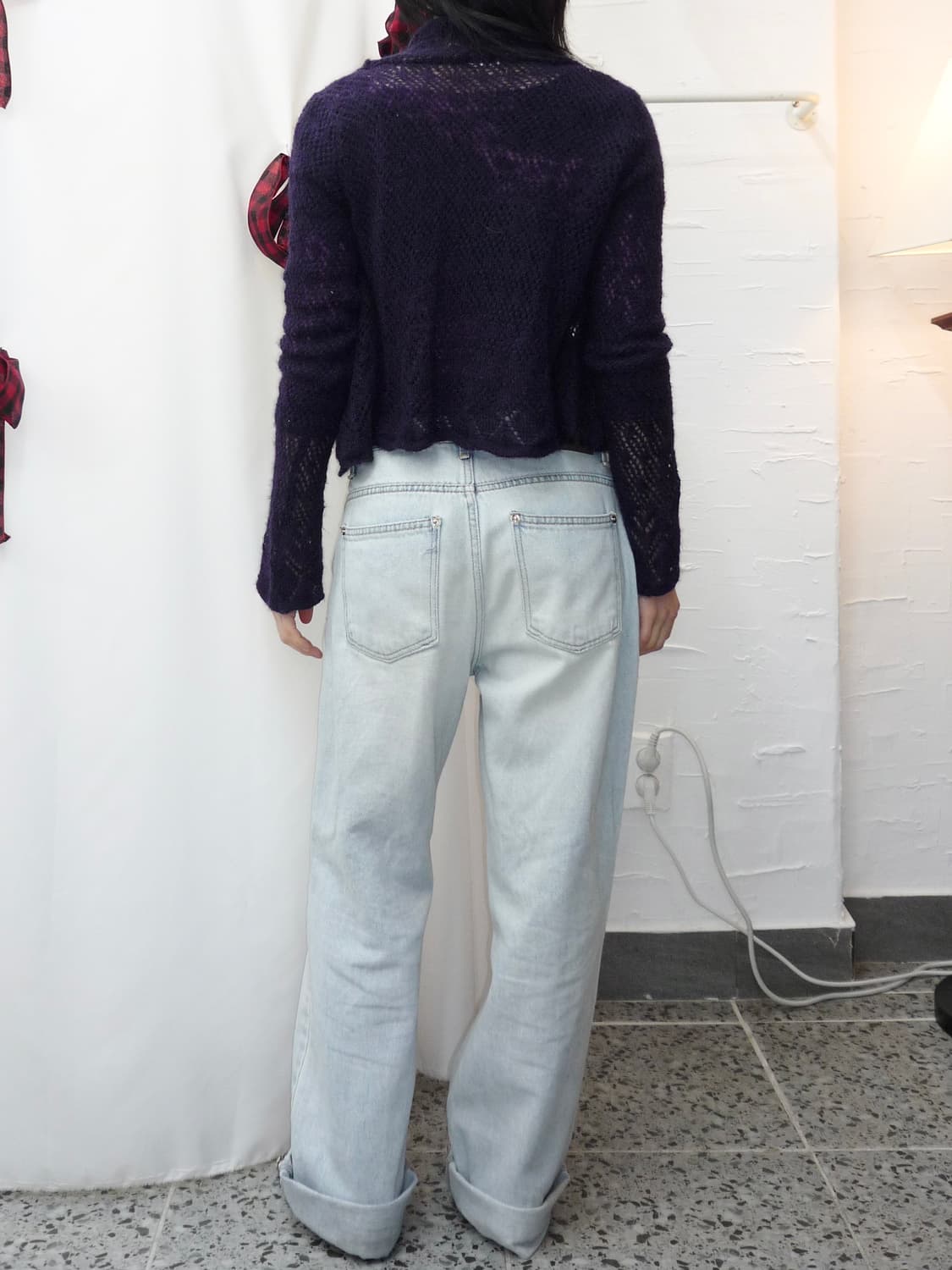 deep purple knit bolero 상품이미지4