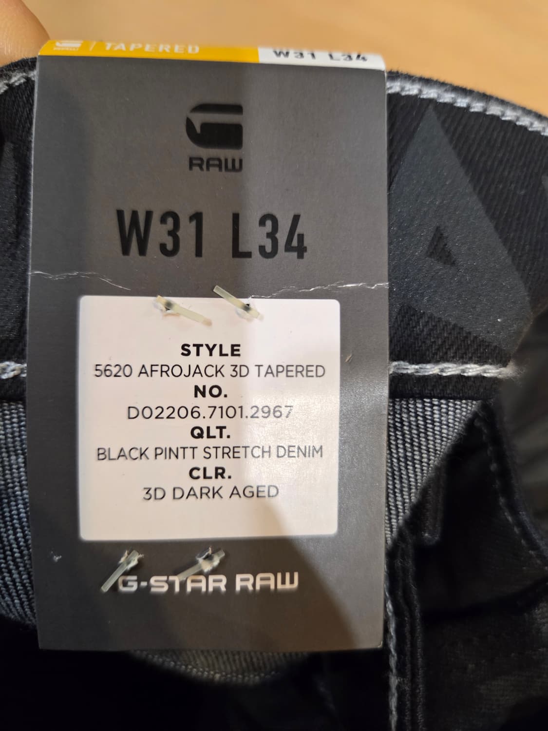 G-Star Raw 블랙 바이커 팬츠(W31/L34) 상품이미지7