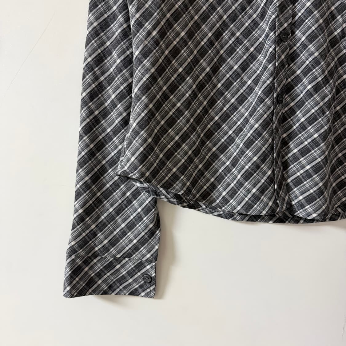 새상품 여자 체크 긱시크 남방 상품이미지3