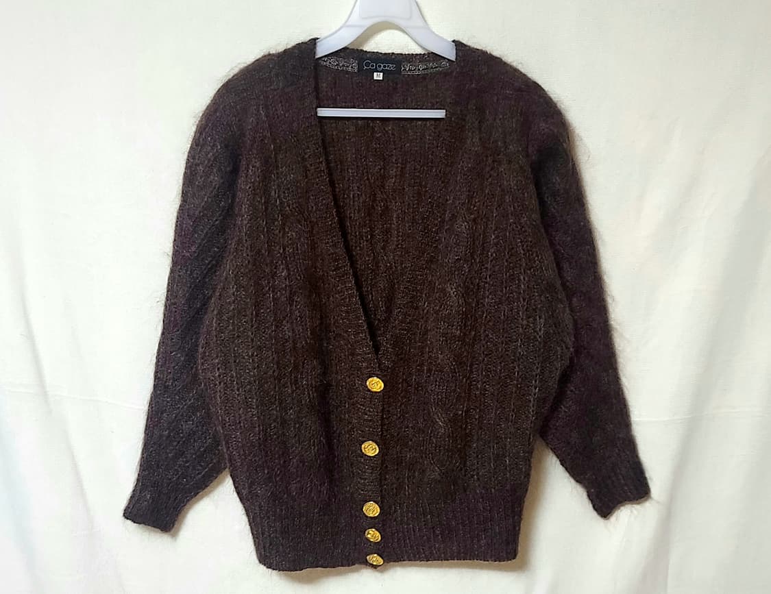 Ca gaze 브라운 100% 모헤어 울 가디건 M 상품이미지2