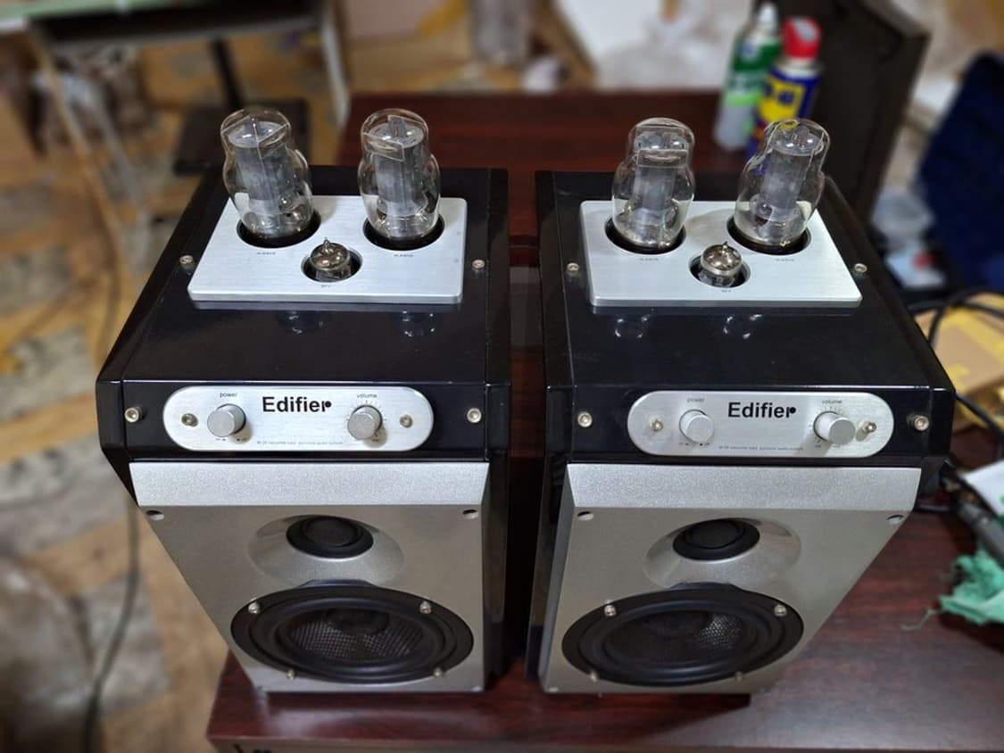 진공관 빈티지 중형 스피커 1조 edifier m-30 감성 인테리어 상품이미지1