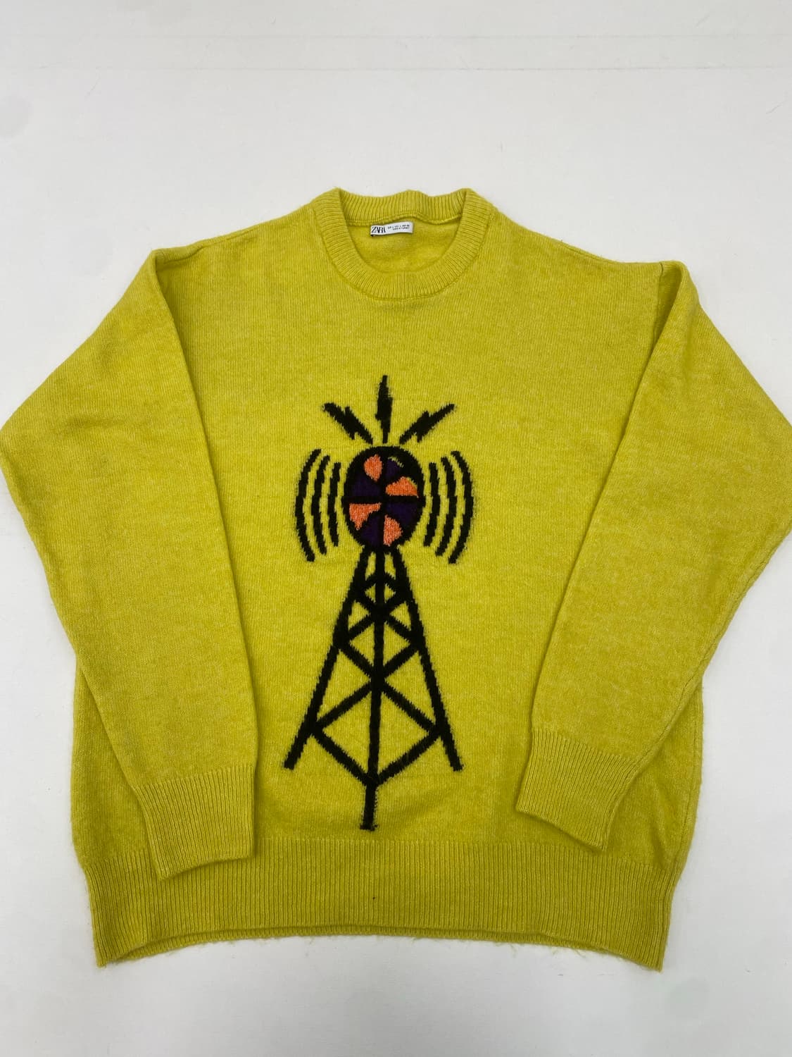 자라 옐로우 패턴 니트 (L) 상품이미지1