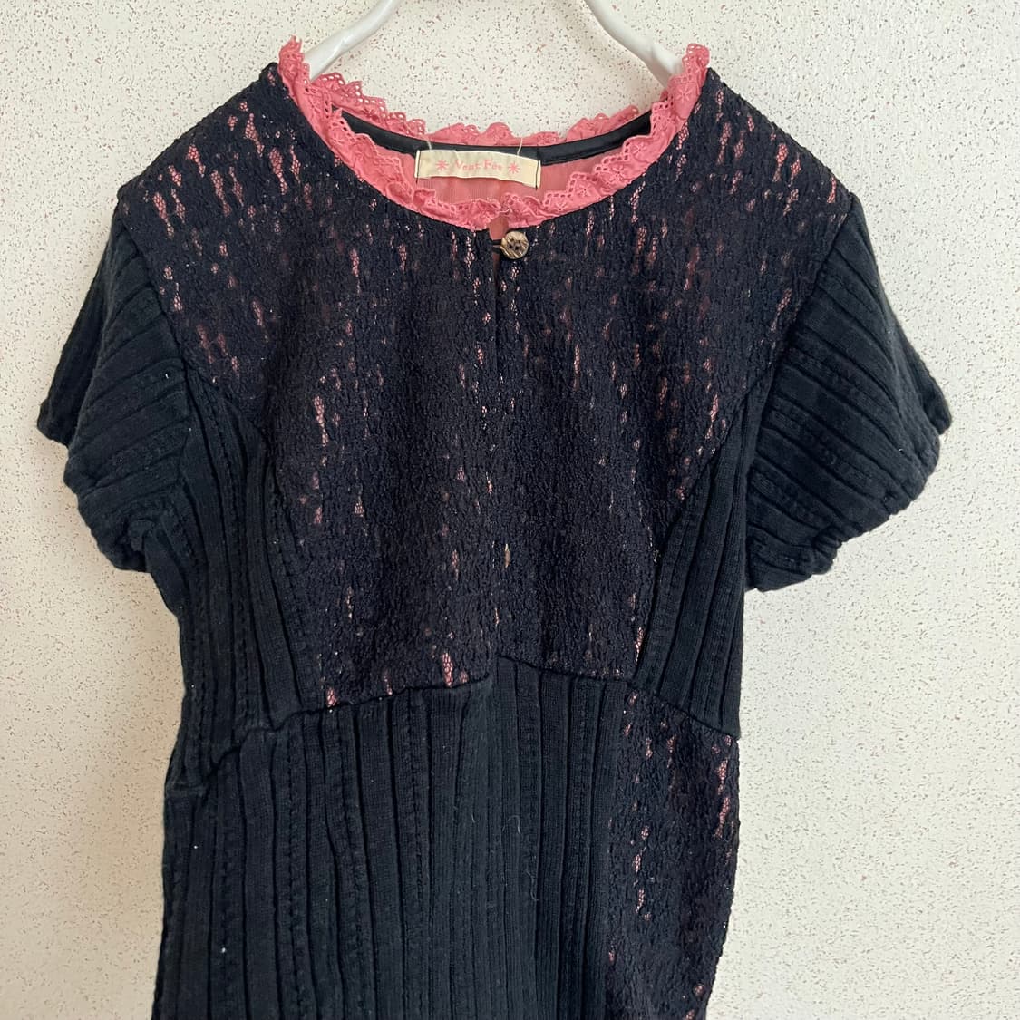 Jpn Vtg 니트 레이스 반팔  상품이미지3