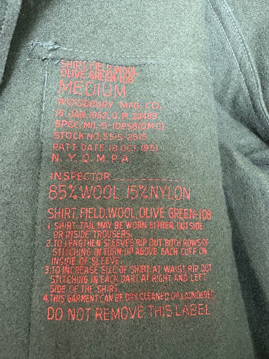 50‘s 미군 울 셔츠 자켓 100-105 상품이미지3