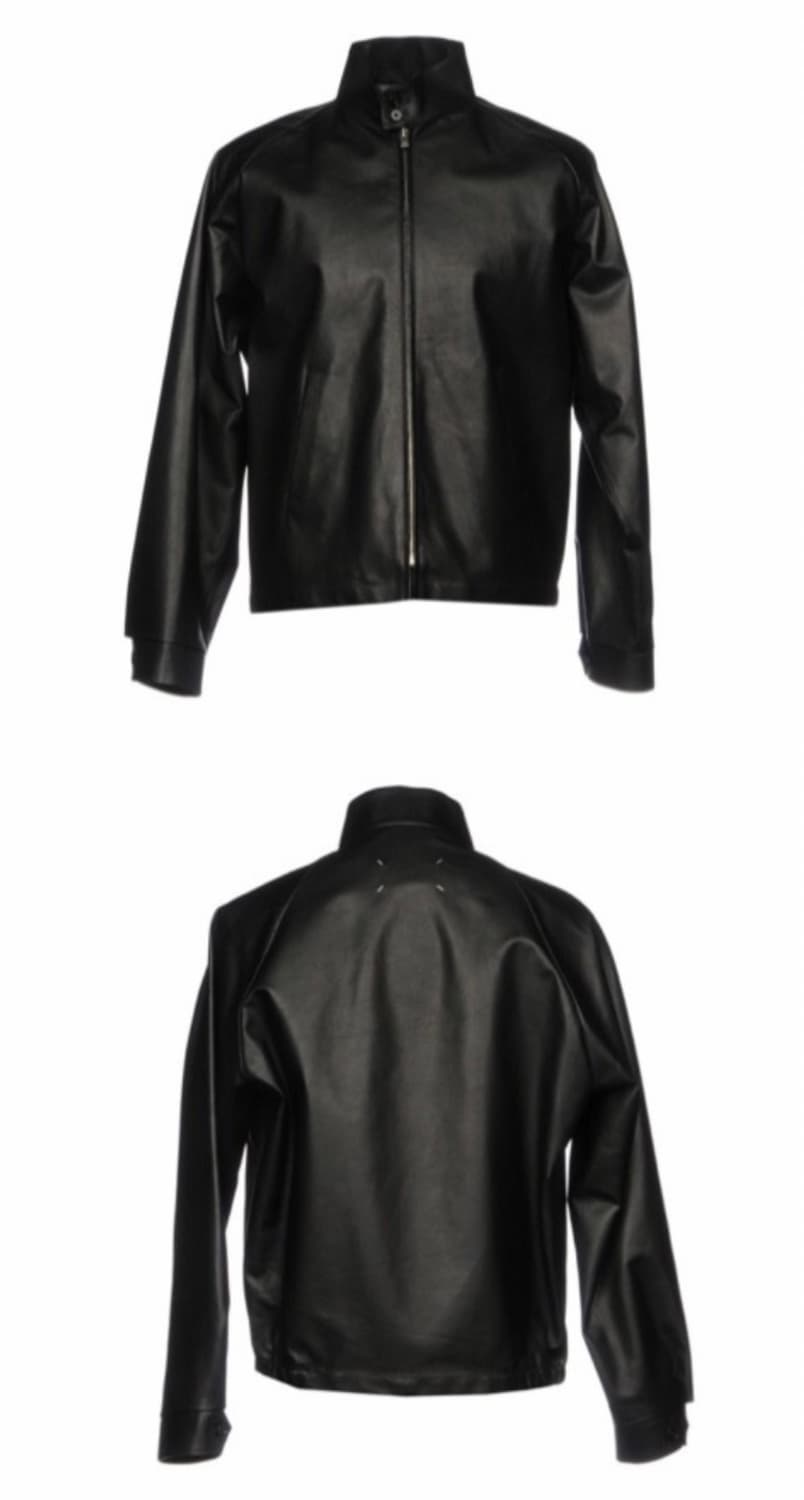 (50) 마르지엘라 17fw 블랙 레더 헤링턴 블루종 자켓 상품이미지6