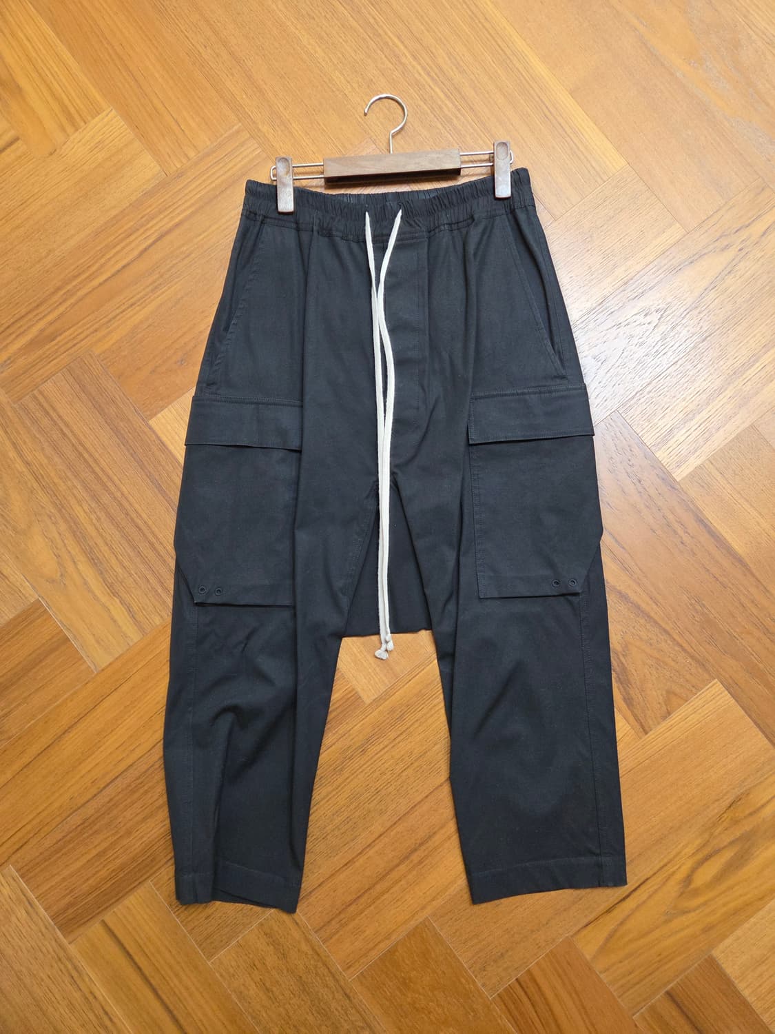 릭오웬스 블랙 카고 배기핏 팬츠 상품이미지1