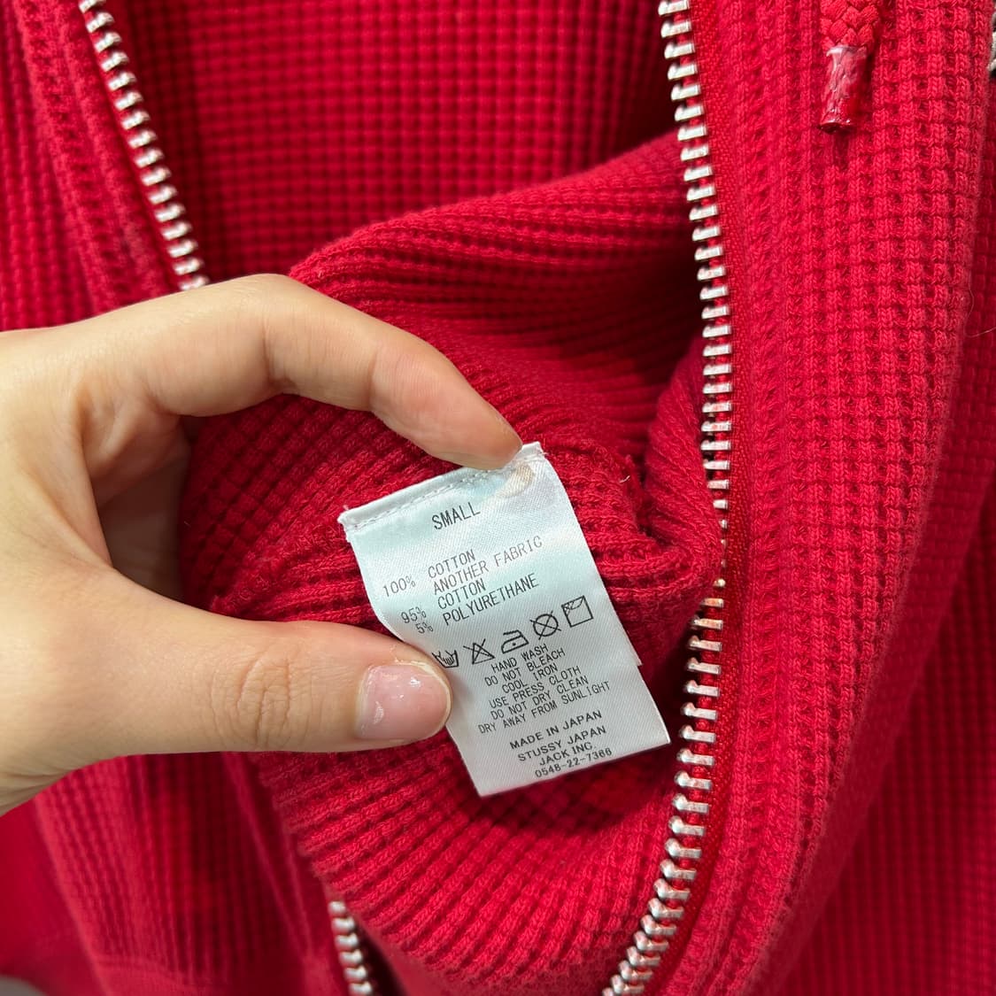 Stussy 레드 크롭 후드집업 상품이미지6