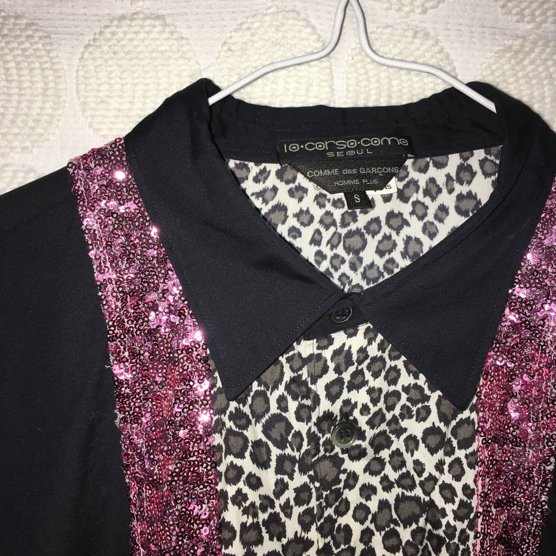 꼼데가르송 옴므 플러스 2018 S/S 런웨이 레오파드 스팽글 셔츠 상품이미지4
