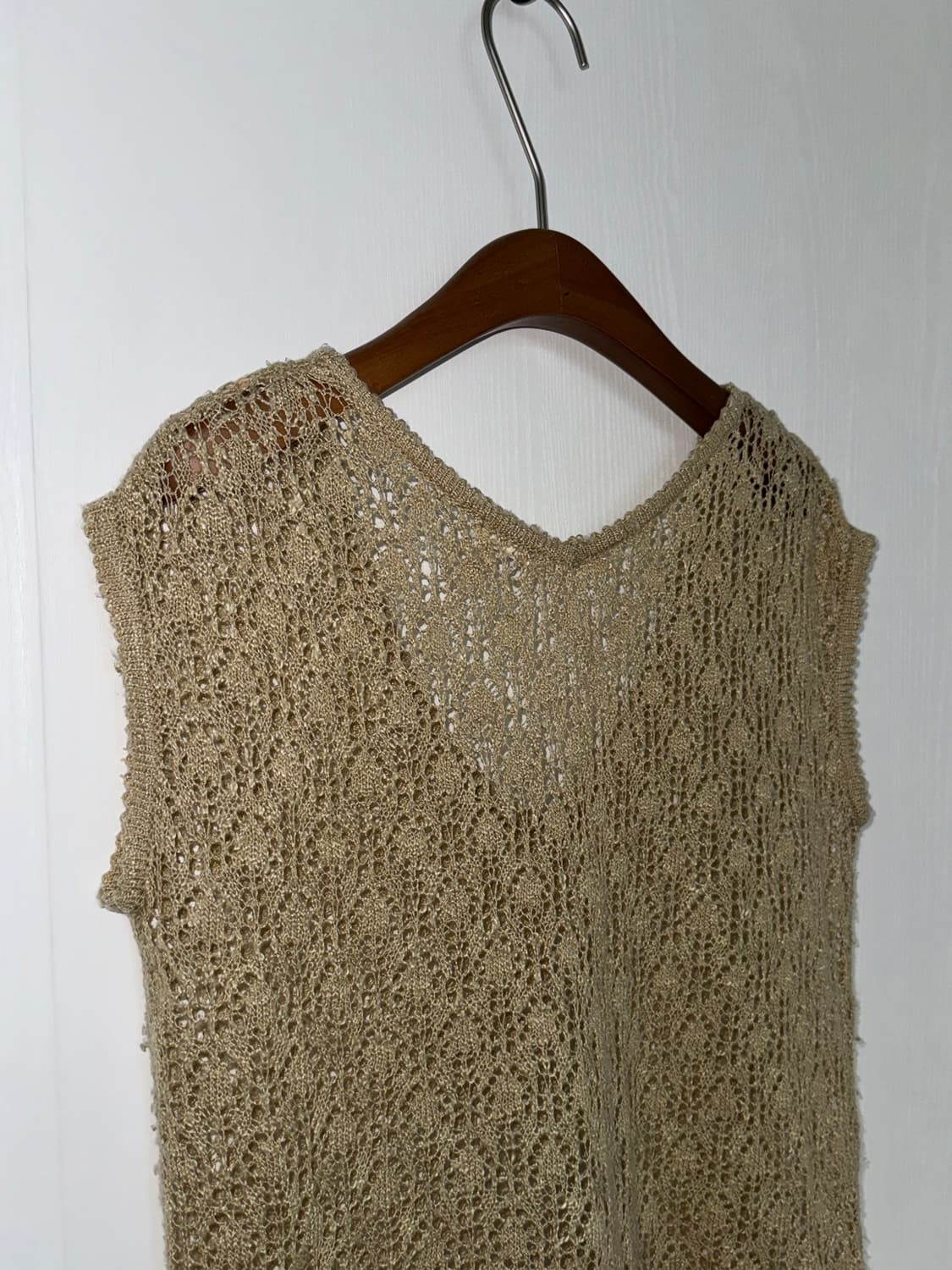 Beige Lace Knit Vest 상품이미지4