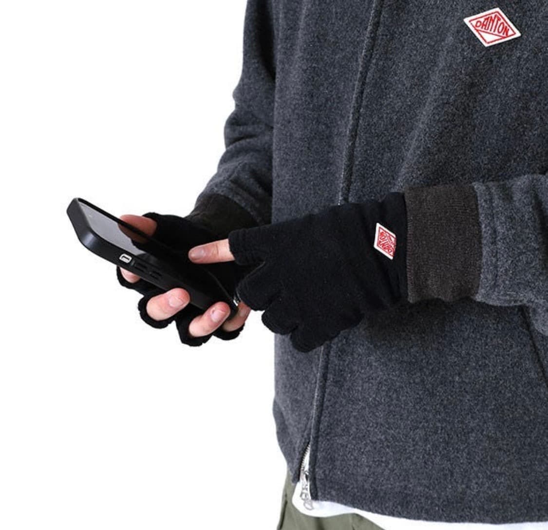 단톤 후리스 핑거리스 장갑 블랙 상품이미지4