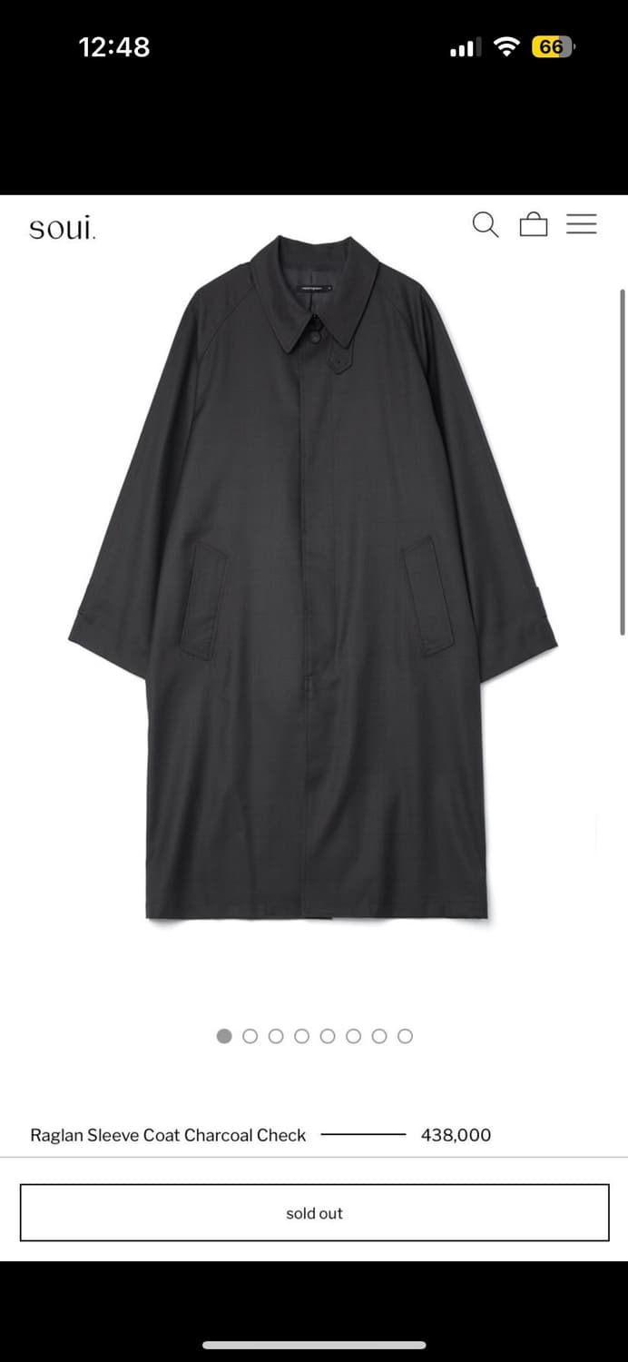 [4] 해칭룸 레글런 슬리브 코트 차콜체크 상품이미지3