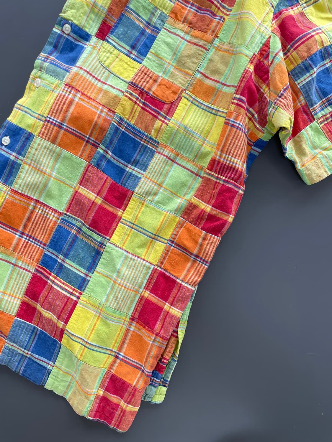 [XL] 1990S 폴로 랄프로렌 콜드웰 패치 워크 반팔 셔츠 상품이미지4