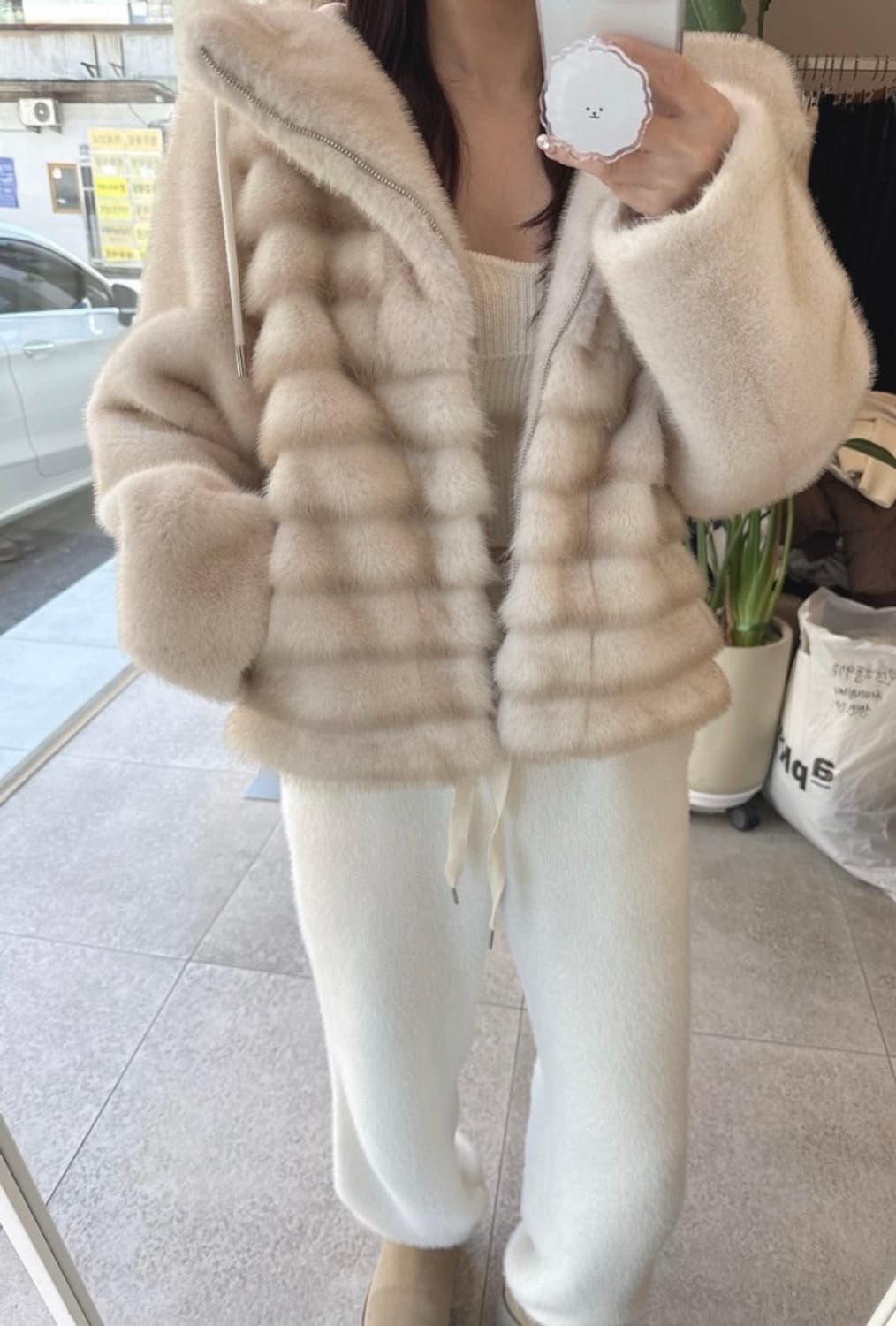 페이크밍크 퍼 후디자켓  상품이미지3