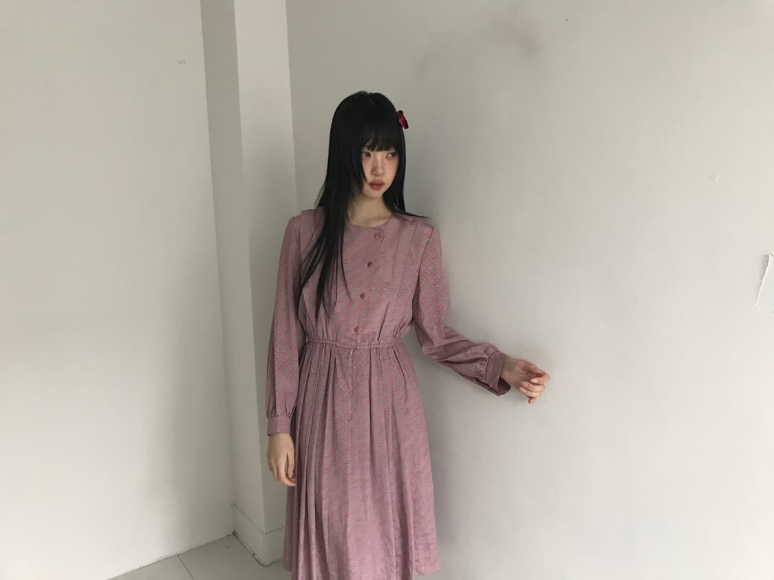 Pink Gold Button Dress 상품이미지3