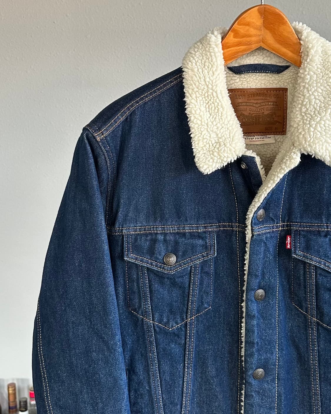[M]리바이스 프리미엄 BigE 쉐르파 양털 트러커 데님 자켓 상품이미지2