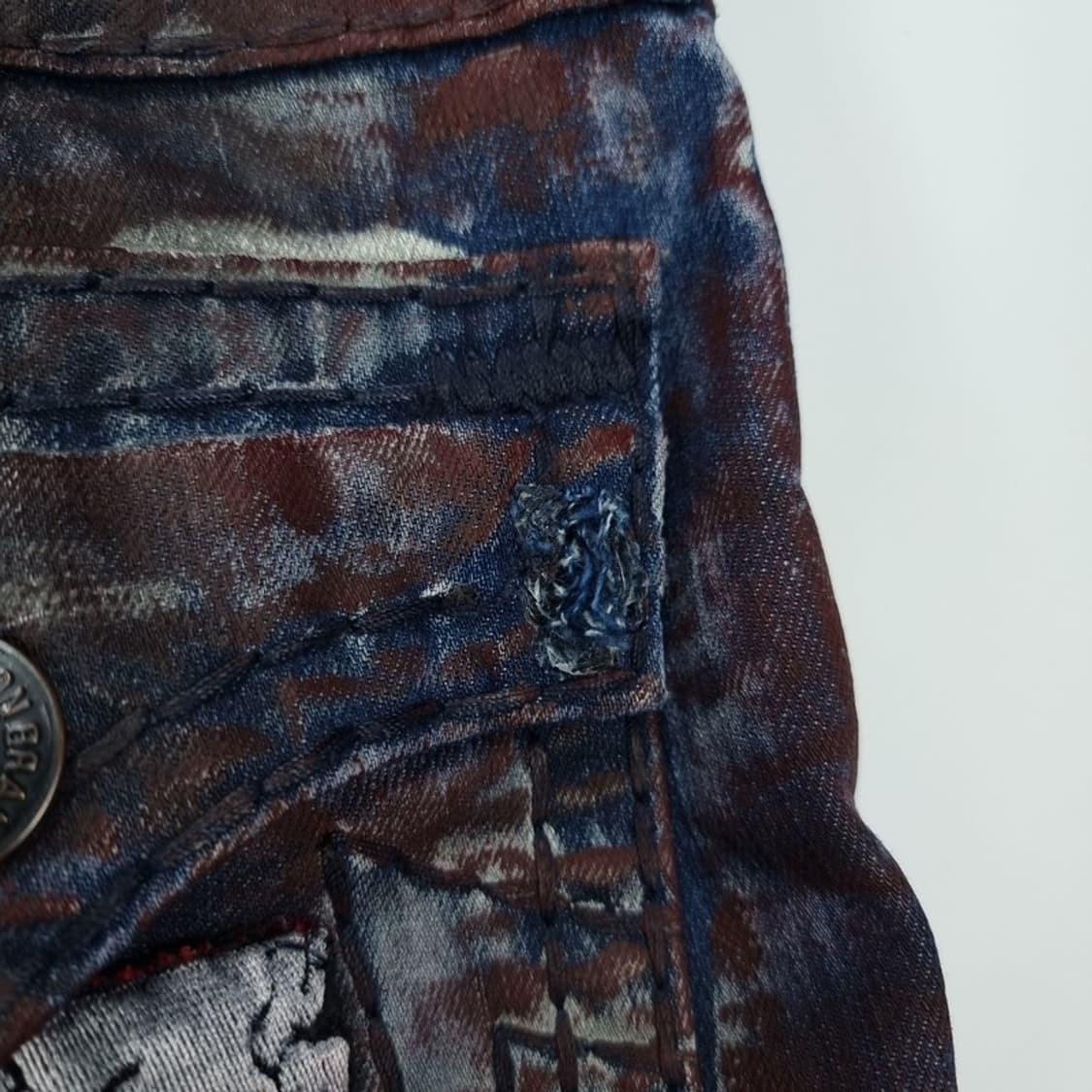 트루릴리전 고딕 펑크 커스텀 레더 크로스 리키 데님 팬츠 M18933 상품이미지8