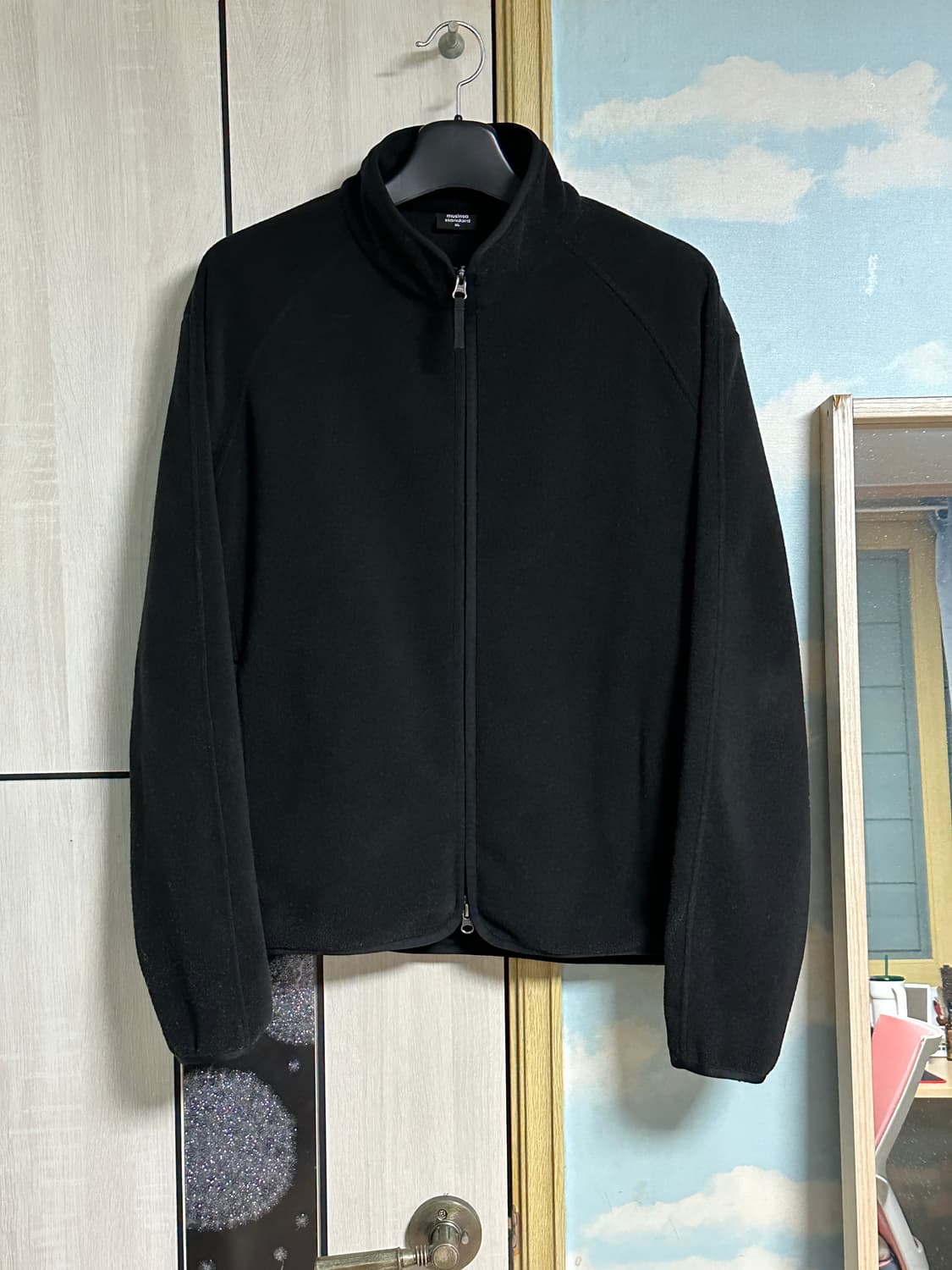 (XL) 무탠다드 폴라 플리스 래글런 하이넥 재킷 [블랙] 상품이미지2