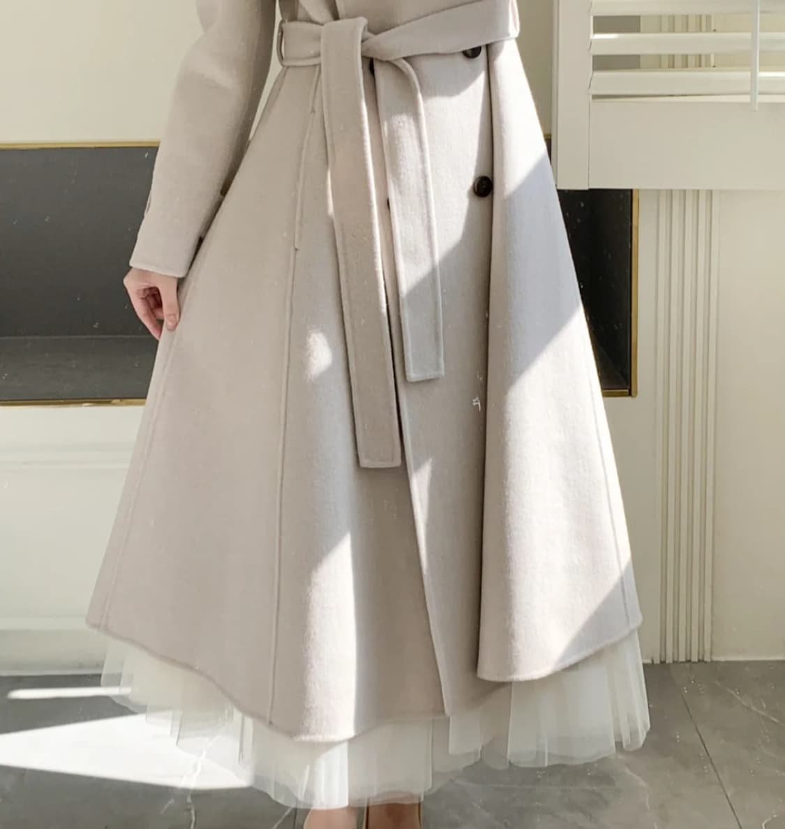 라이트미 오드리 햅번 코트 아이보리 상품이미지3