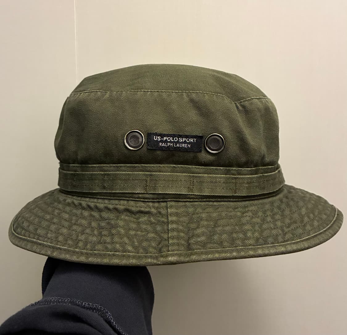 90s POLO SPORT 폴로스포츠 US 빈티지 밀리터리 버킷햇 상품이미지3