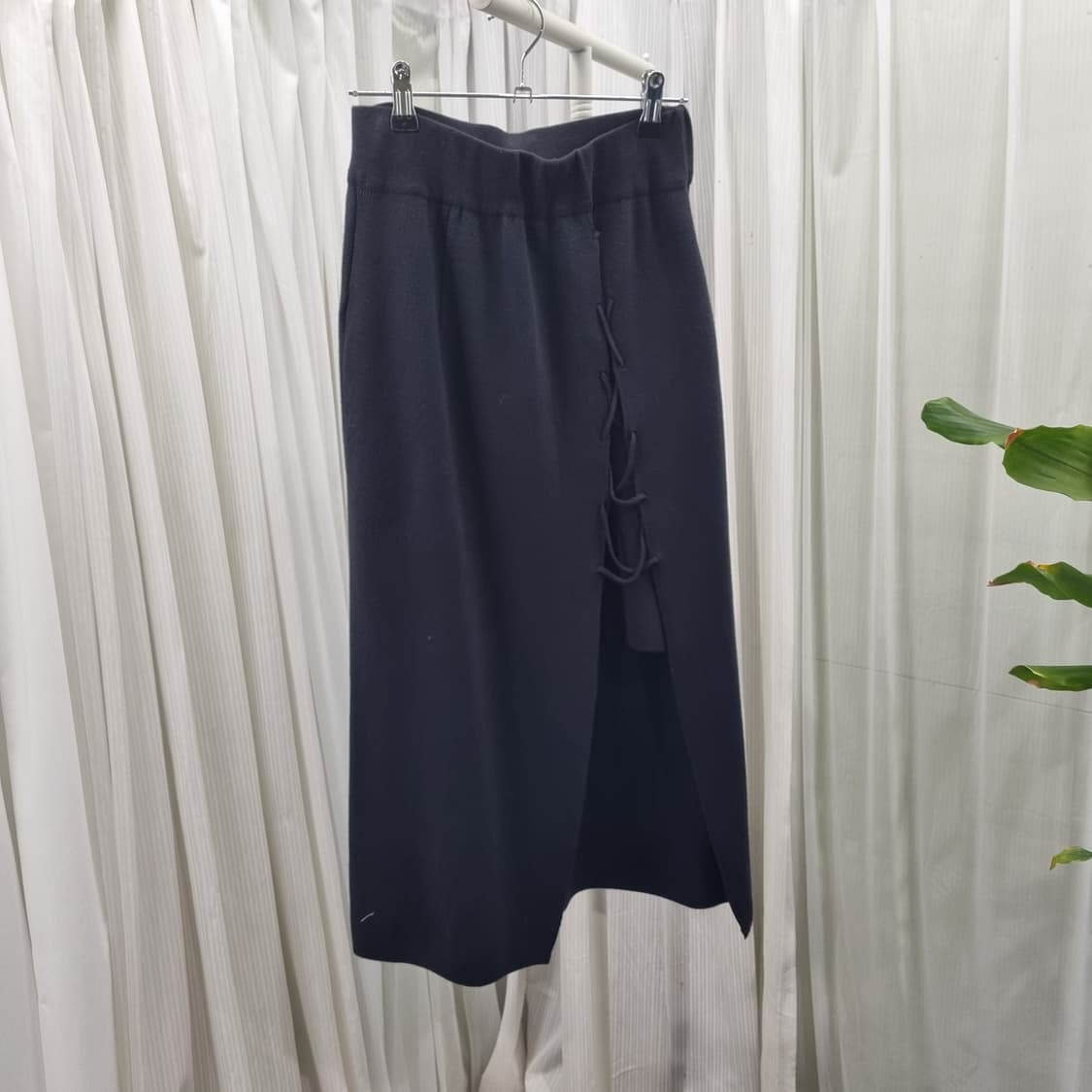 블랙 트임 니트 스커트 1825 상품이미지2