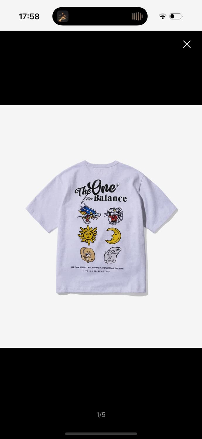 에이카화이트 MUTUAL SIGN HALF SLEEVE TEE 반팔 L 상품이미지1