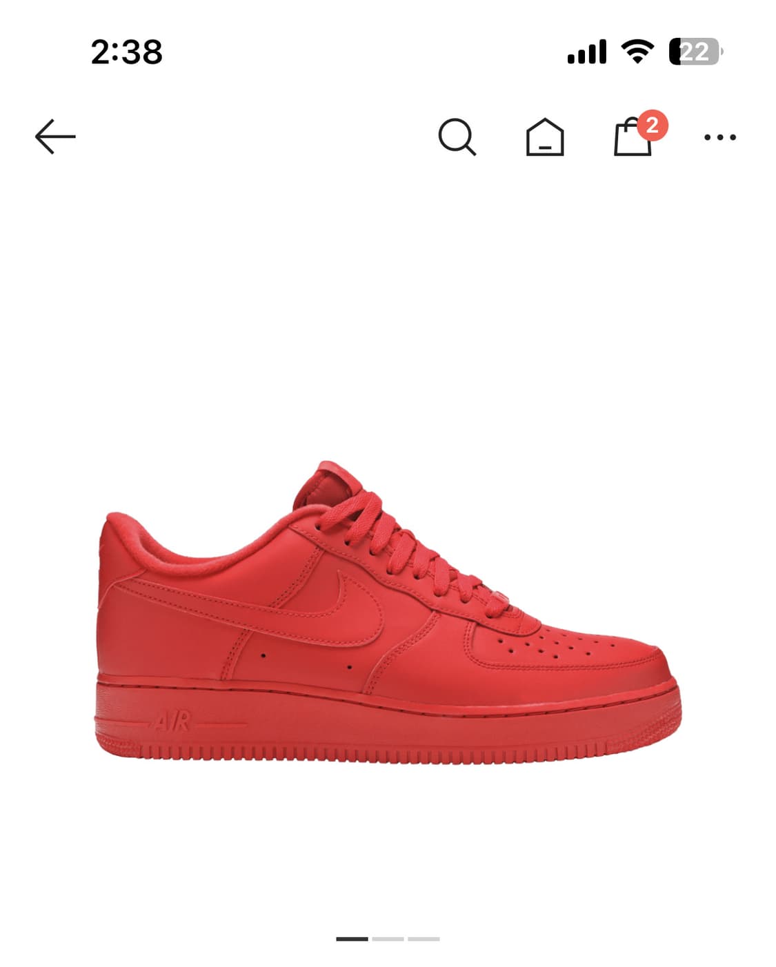 나이키 에어포스 1 '07 LV8 로우 트리플 레드  상품이미지1