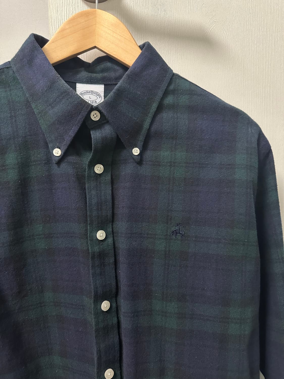 브룩스브라더스 네이비/그린 체크 플란넬 셔츠[L] 상품이미지1