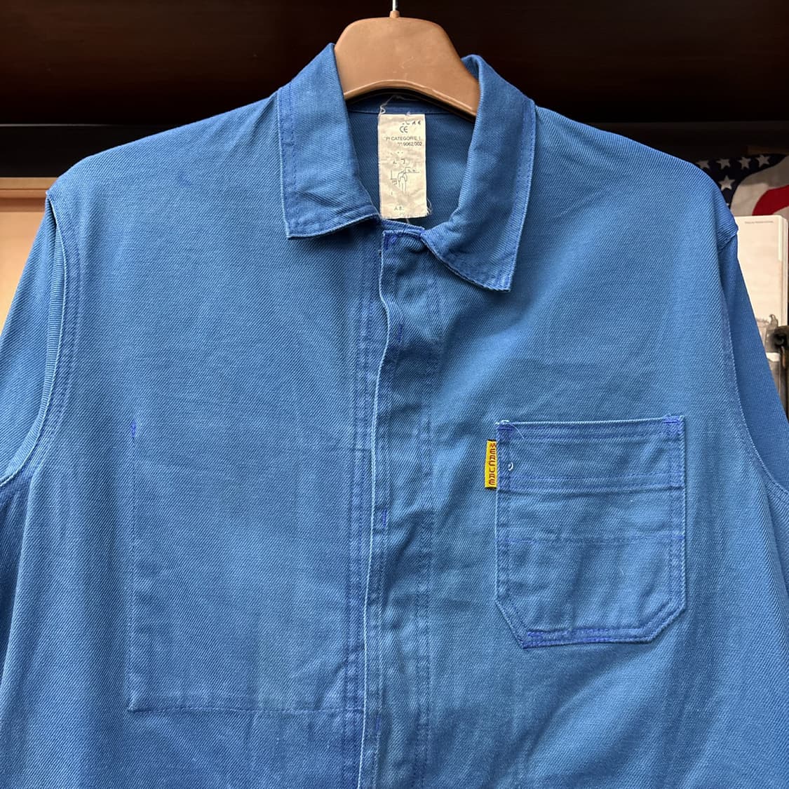 80~90s MERCURE 코튼트윌 프렌치워크자켓 더스티블루 N1305 상품이미지3