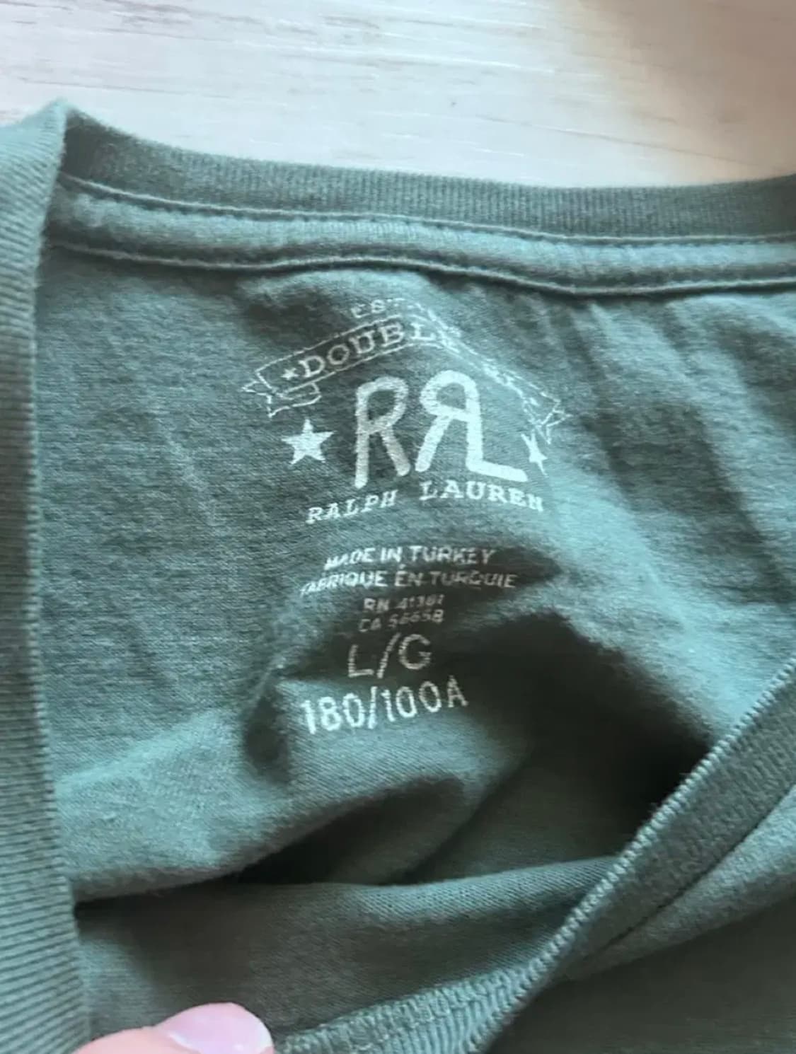 RRL 원포켓 반팔 티셔츠 그린 L 상품이미지2