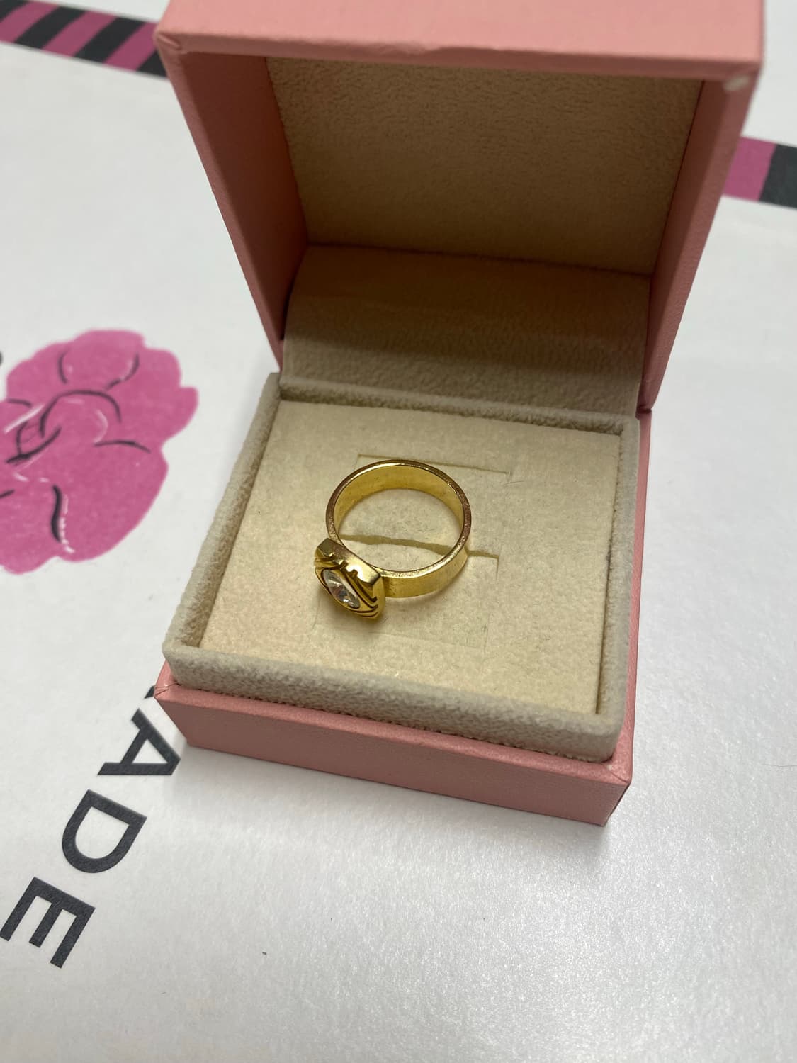 빈티지 골드톤 큐빅 반지 상품이미지3