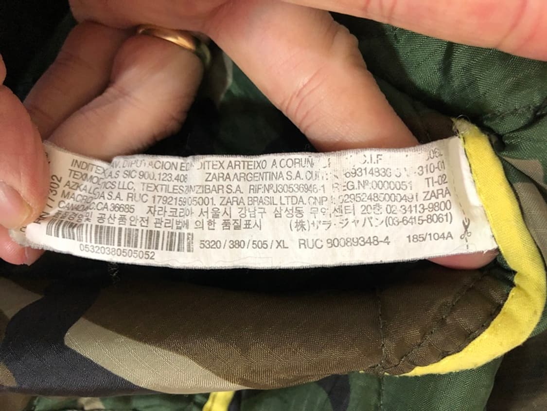 자라 맨(ZARA MAN) 밀리터리 퀼팅자켓 XL 상품이미지7