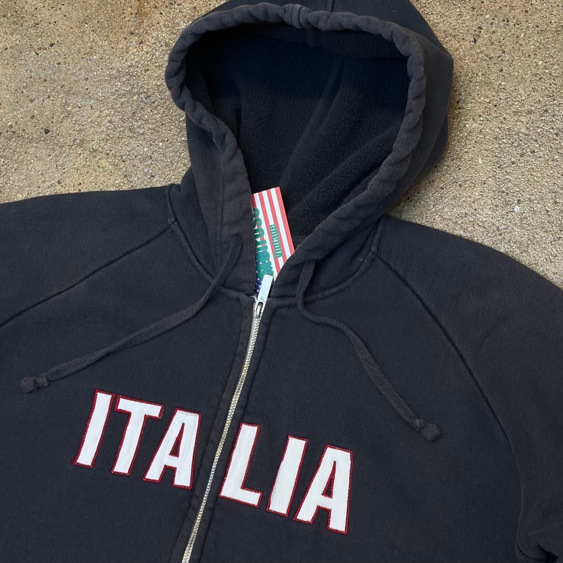 00s 미국 빈티지 블루마린 이탈리아 헤비코튼 후드집업 상품이미지4