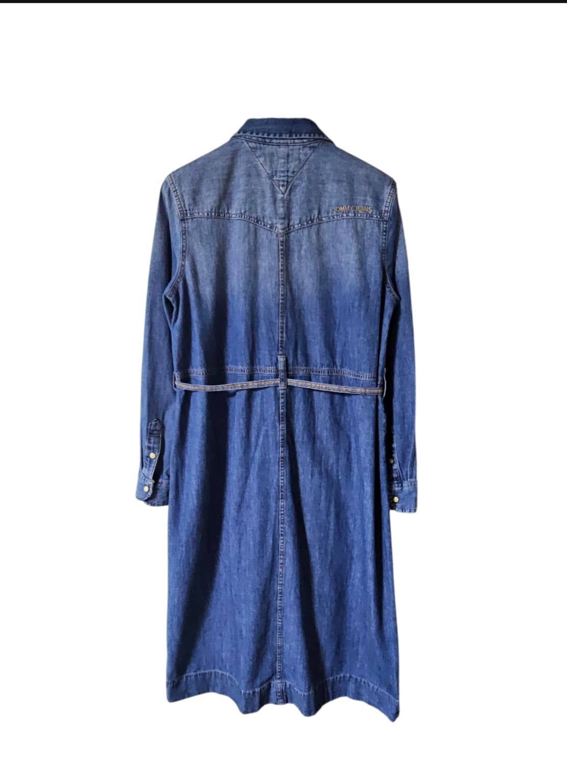 Tommy Jeans 블루 버튼 장식 벨티드 데님 미디원피스 S 상품이미지10