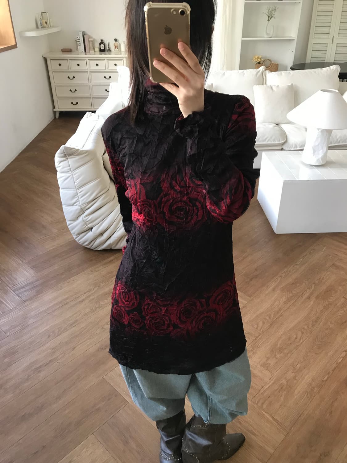 vintage rose mesh top 상품이미지7