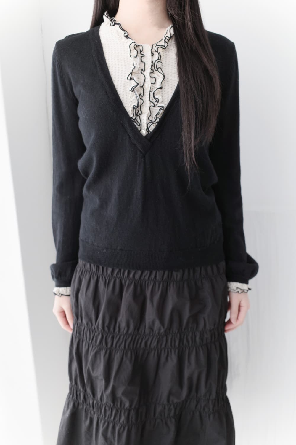 dot frill layered knit 상품이미지6