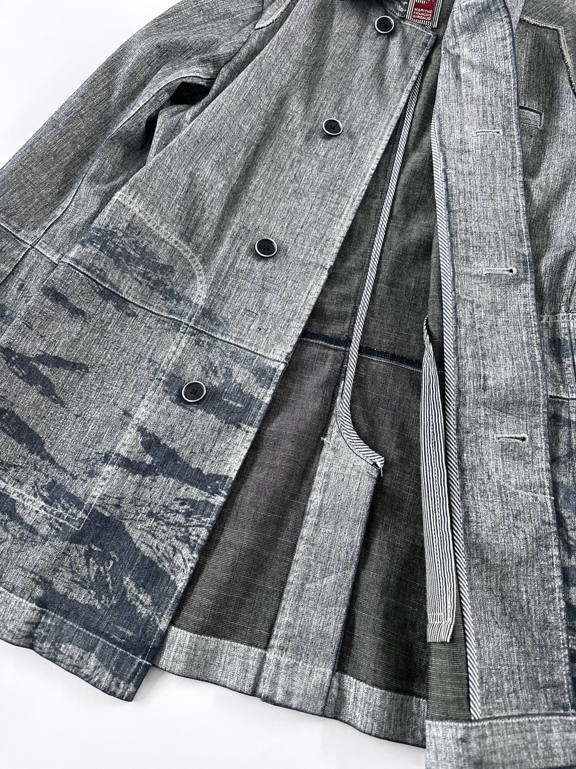 90s 마리떼 프랑소와 저버 패턴 데님 초어 코트 상품이미지8