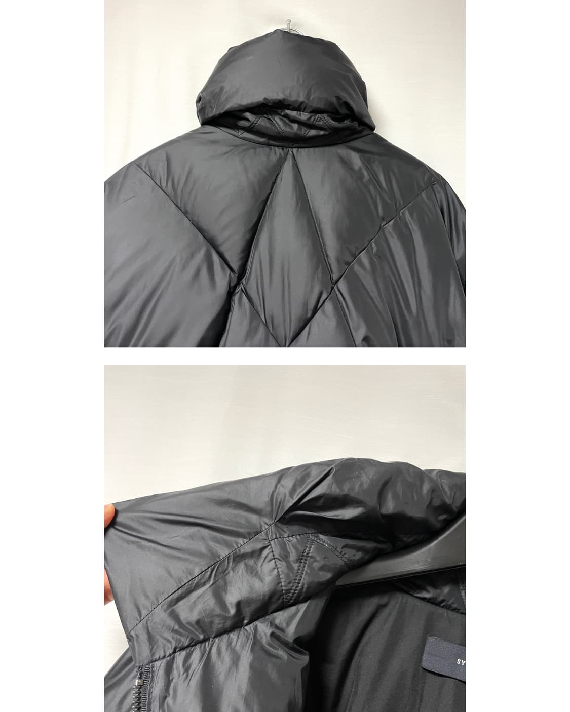 SYSTEM 시스템 여성 오버핏 하이넥 셔링 구스다운 숏패딩 _ 블랙 상품이미지7